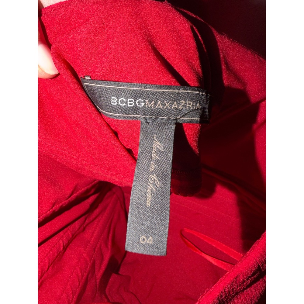 BCBGMAXAZRIA Agata Red Square Neck V-Back Maxi Gown Dress Size 4 NEW S2 - Picture 5 of 12